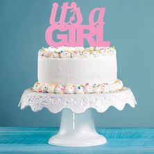 Picture of ITS A GIRL CAKE TOPPER PINK